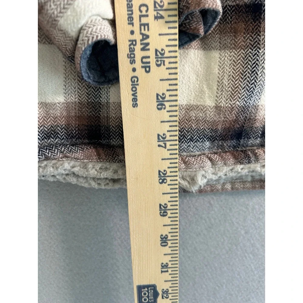 Carbon2Cobalt Shacket Men's Large‎ Brown Plaid Sherpa Lined Flannel Jacket
